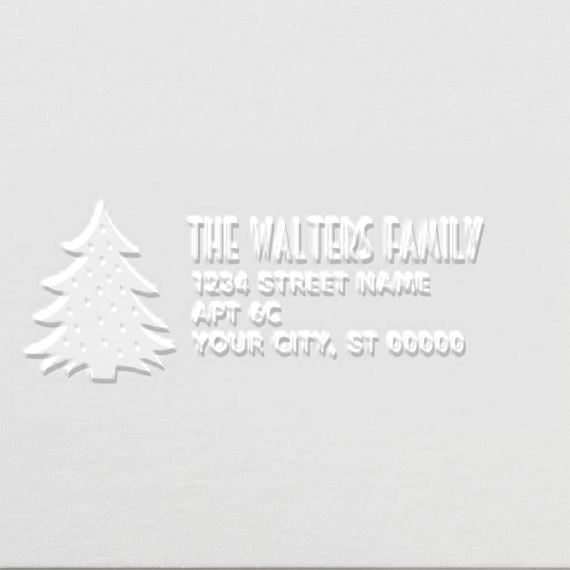 Christmas Tree #1 Family Name Return Address Embosser (Design)