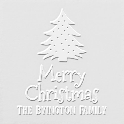 Christmas Tree 1 Holiday Greeting Family Name Embosser