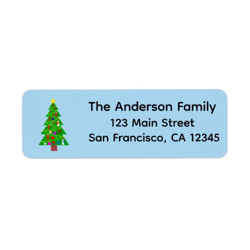 Christmas Tree 1 Return Address Labels