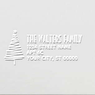 Christmas Tree #2 Family Name Return Address Embosser