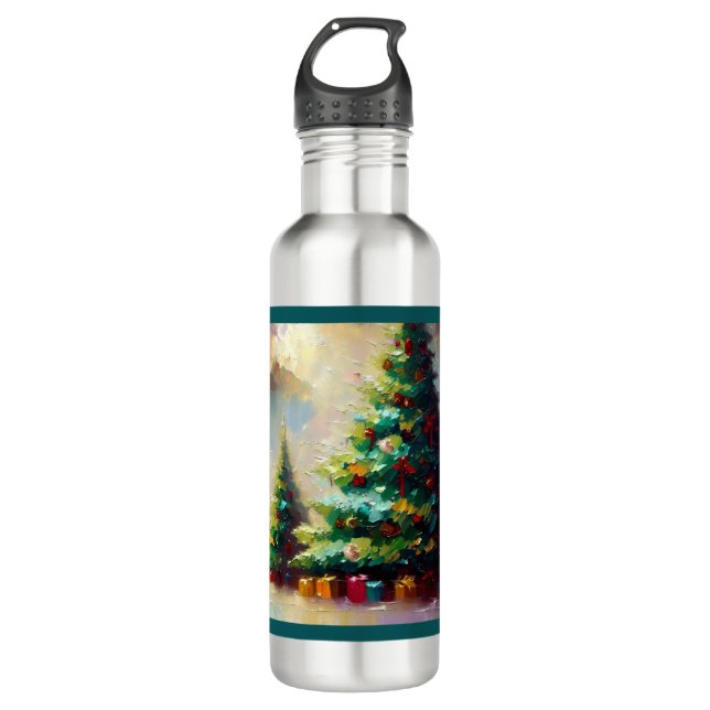 Christmas Tree 2 Stainless Steel Water Bottle (Front)