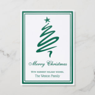 Christmas Tree #3 Merry Christmas Letterpress Photo Cards