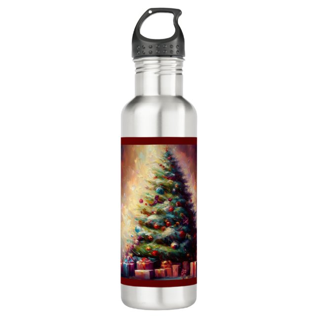 Christmas Tree 3 Stainless Steel Water Bottle (Front)