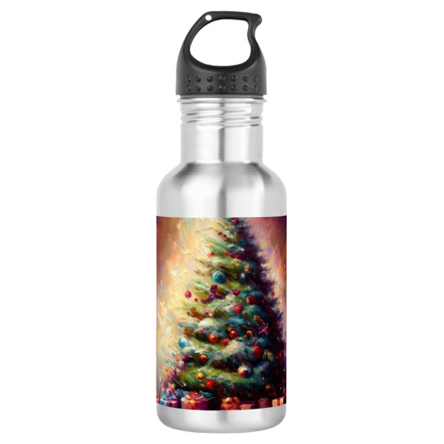 Christmas Tree 3 Stainless Steel Water Bottle (Front)