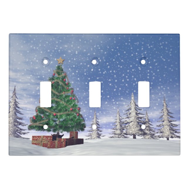 Christmas tree - 3D render Light Switch Cover (Front)
