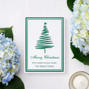 Christmas Tree #4 Squiggle Letterpress Photo Cards