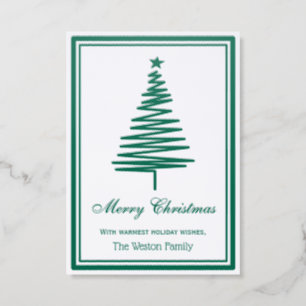 Christmas Tree #4 Squiggle Letterpress Photo Cards