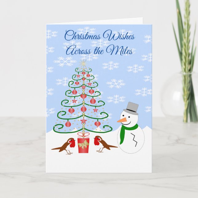 Christmas Tree Across The Miles Christmas Holiday Card (Front)