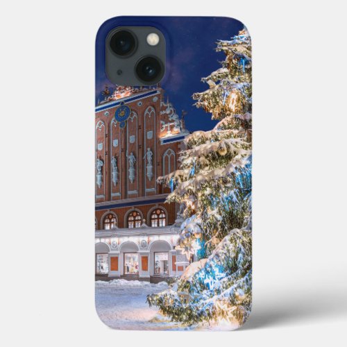 Christmas tree and Blackheads house in Riga iPhone 13 Case