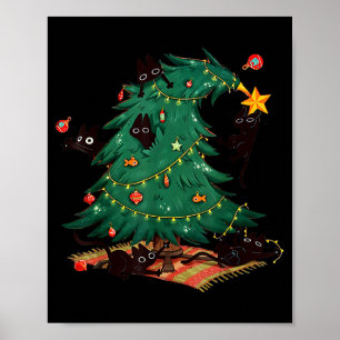 Christmas Tree And Cat Cute Christmas Cat Lover  Poster