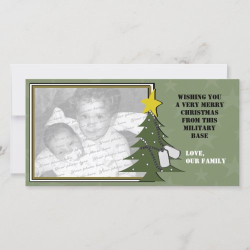 Christmas Tree and Dog Tags Photo Card