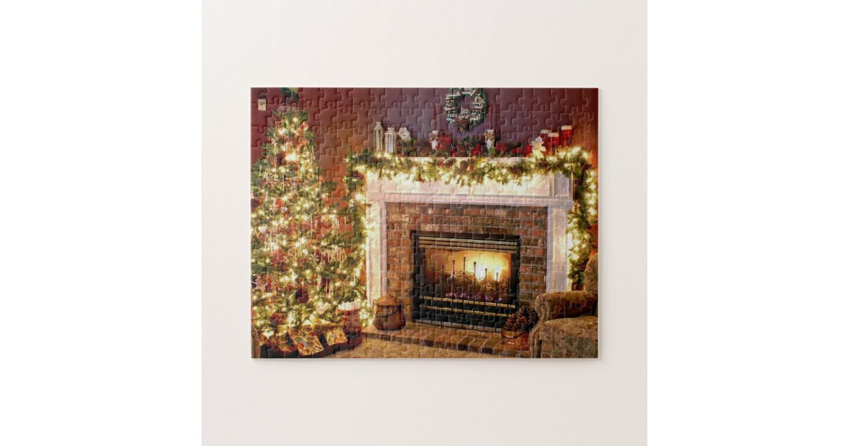Christmas Tree and Fireplace Photo Puzzle | Zazzle.com