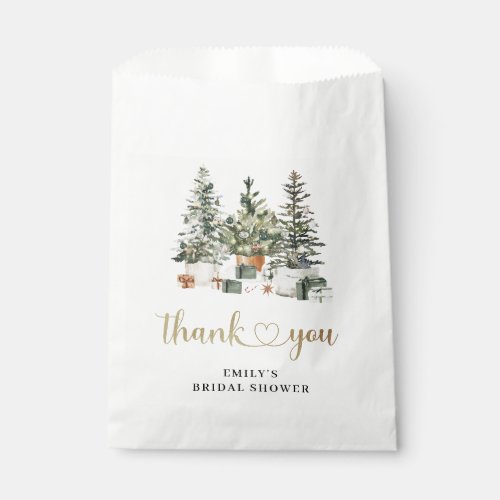 Christmas Tree And Gifts Bridal Shower Favor Bag