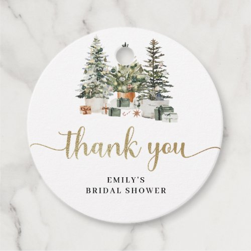 Christmas Tree And Gifts Bridal Shower Gift Tag