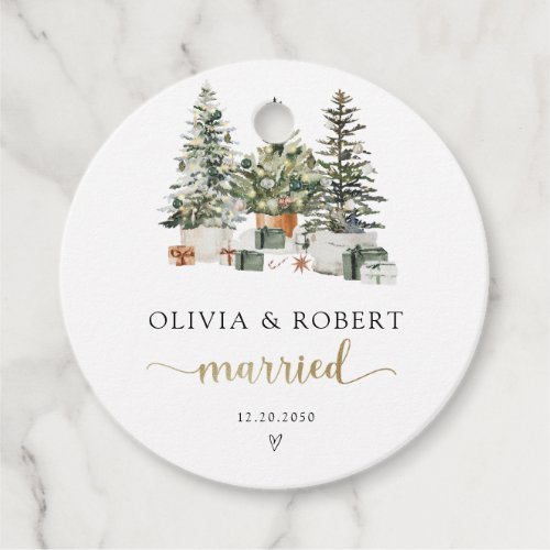 Christmas Tree And Gifts Bridal Shower Gift Tag