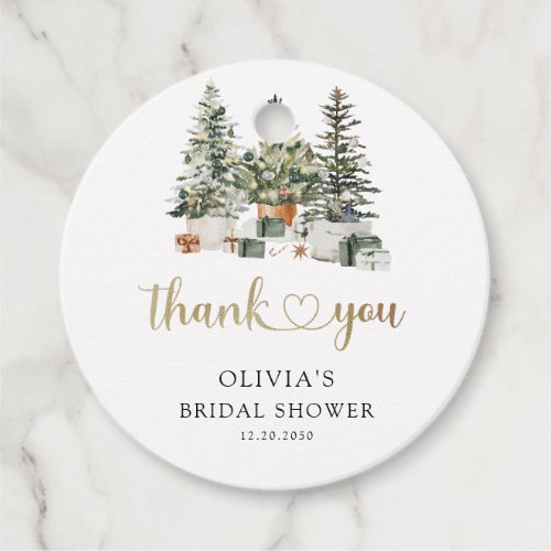 Christmas Tree And Gifts Bridal Shower Gift Tag
