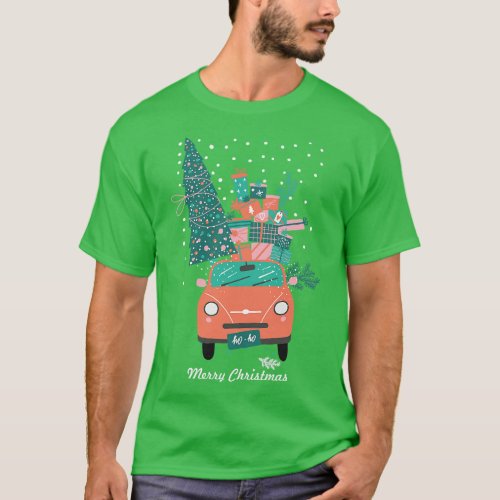 Christmas tree and gifts in a ho ho ho Happy Chris T_Shirt