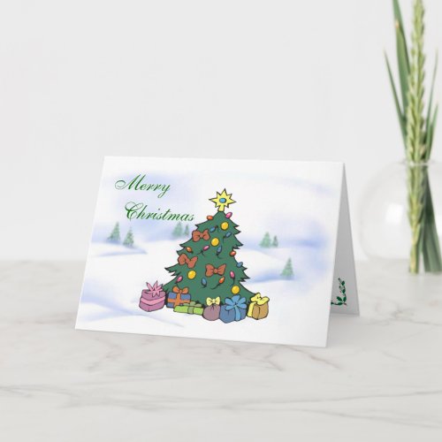 Christmas Tree and Giifts Holiday Card