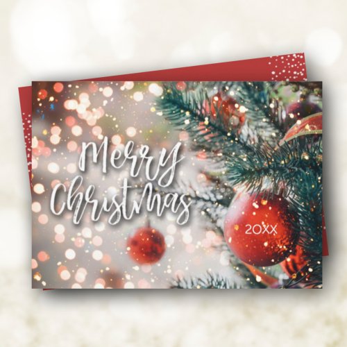 Christmas Tree and Ornaments Holiday Greeting Card