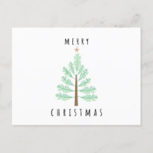 Christmas Tree and Ornaments Holiday Postcard