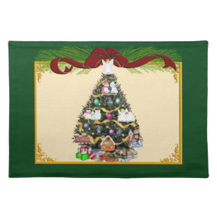 Christmas Tree And Red Ribbon Placemat
