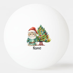 Christmas Tree and Santa Cat for Player Ping Pong Ball