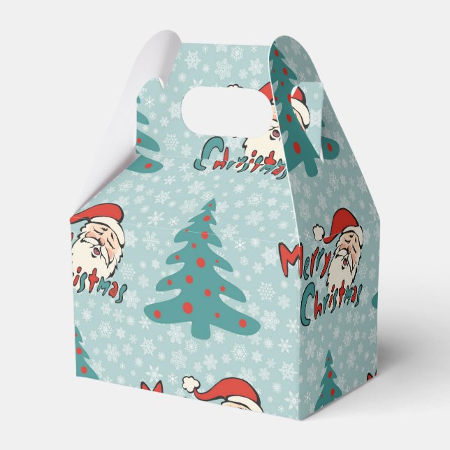 Christmas tree and santa claus favor boxes (Front Side)
