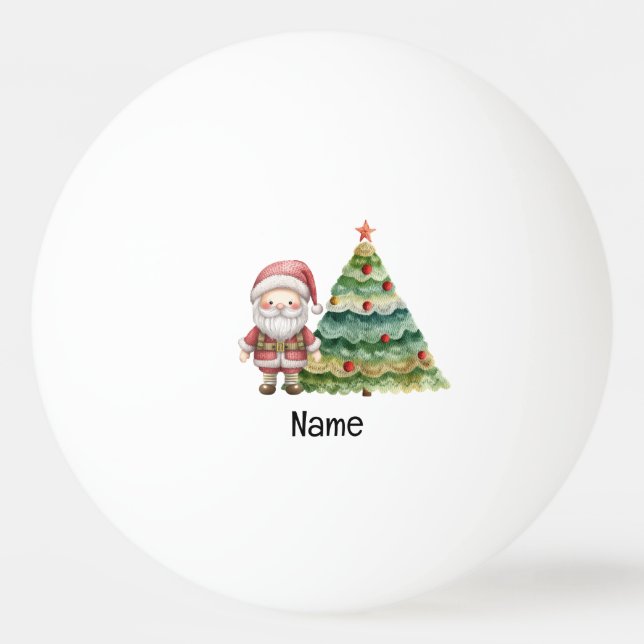 Christmas Tree and Santa Claus for Player  Ping Pong Ball (Front)