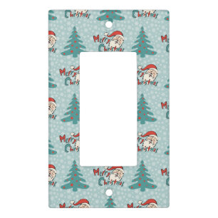 Christmas tree and santa claus light switch cover