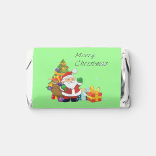 Christmas tree and Santa Merry Christmas green Hershey's Miniatures