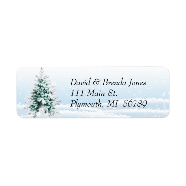 Christmas tree and Snow Mailing Label (Front)