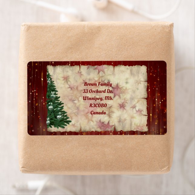 Christmas Tree and Starry Theme Label (Insitu)
