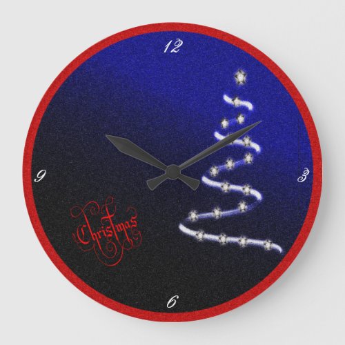 Christmas Tree and Stars _ Large Clock