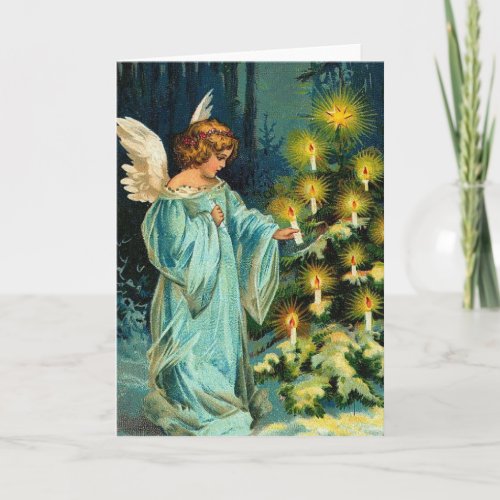 Christmas Tree Angel Holiday Card