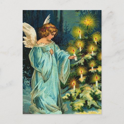 Christmas Tree Angel Holiday Postcard