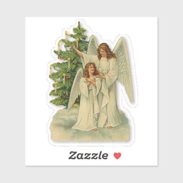 Christmas Tree Angels Antique Victorian Romance Sticker (Sheet)