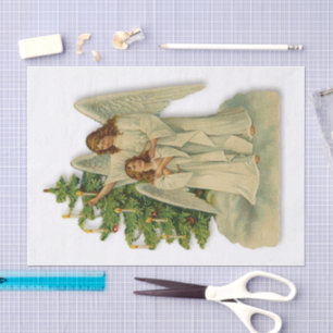 Christmas Tree Angels Antique Victorian Romance Tissue Paper