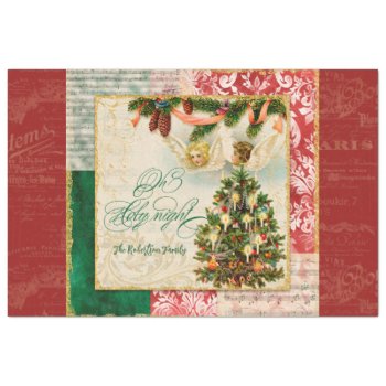 Christmas Tree Angels Oh Holy Night Family Name Tissue Paper by EverythingWedding at Zazzle