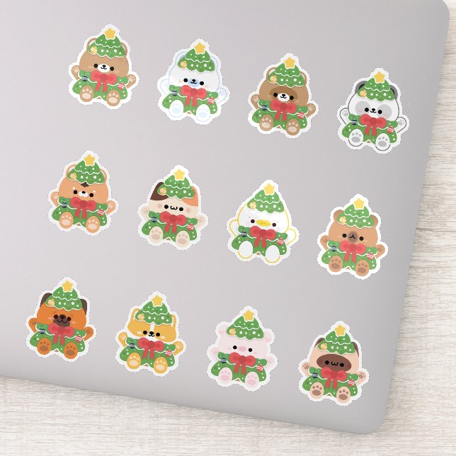 Christmas Tree Animals Sticker (Detail)