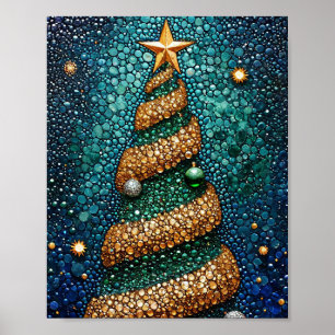 Christmas tree art poster