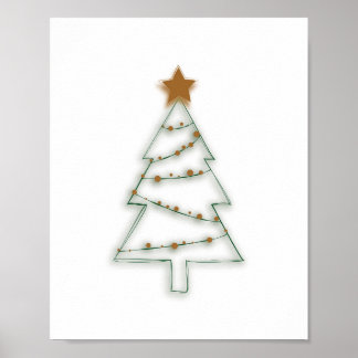 Christmas Tree Art Print Horizontal Light