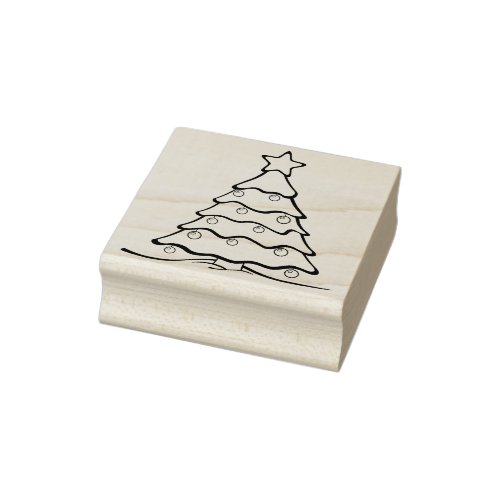 christmas tree art stamp