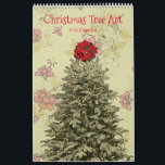 Christmas Tree Art Year Round 2024 Calendar<br><div class="desc">This pretty calendar features my original graphic art of Christmas trees on colorful vintage backgrounds, so there is a fun and pretty Christmas tree to look at every month! These calendars are high quality and vibrant. You may choose other sizes and other options if desired. This unique calendar would make...</div>