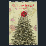 Christmas Tree Art Year Round 2024 Calendar<br><div class="desc">This pretty calendar features my original graphic art of Christmas trees on colorful vintage backgrounds, so there is a fun and pretty Christmas tree to look at every month! These calendars are high quality and vibrant. You may choose other sizes and other options if desired. This unique calendar would make...</div>