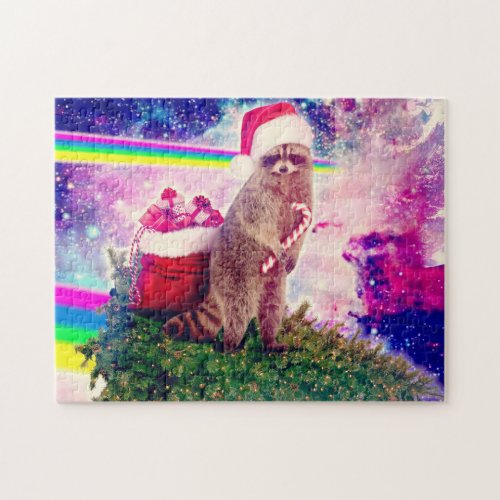 Christmas Tree Astro Raccoon Jigsaw Puzzle