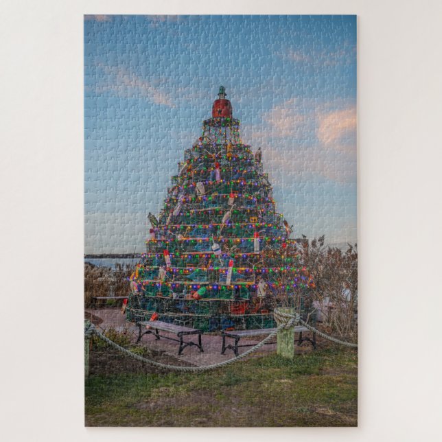 Christmas Tree at Block Island Harbor, RI Jigsaw Puzzle (Vertical)