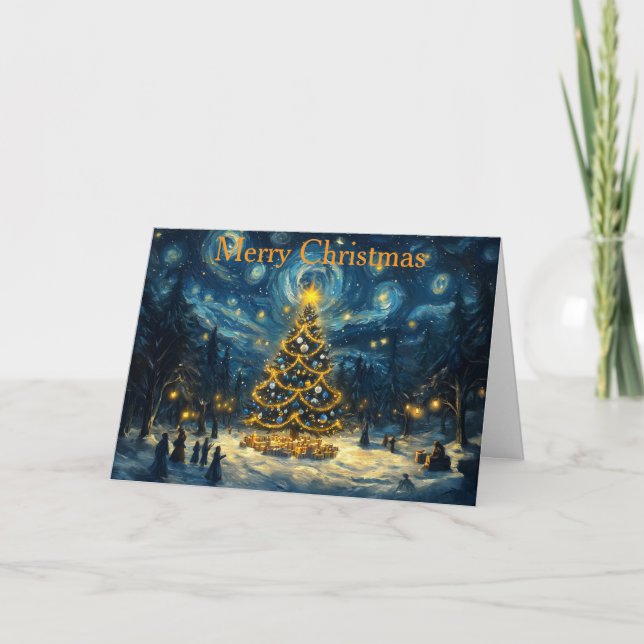 Christmas Tree at Christmas Holiday Card (Front)