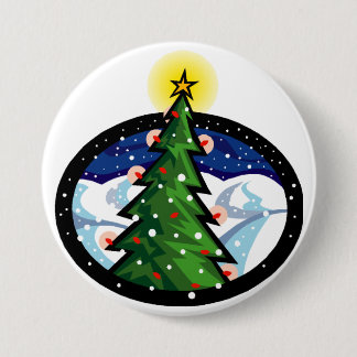 Christmas Tree at Night Pinback Button