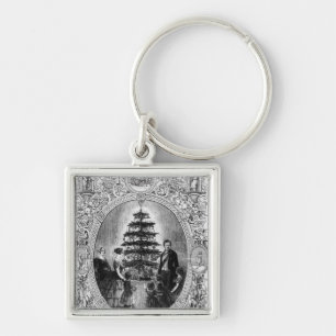 Christmas Tree at Windsor Castle, 1848 Keychain