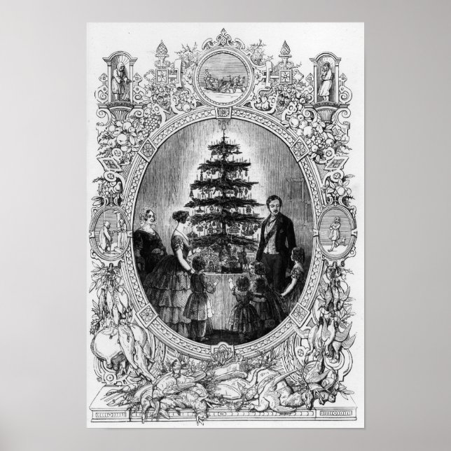 Christmas Tree at Windsor Castle, 1848 Poster (Front)
